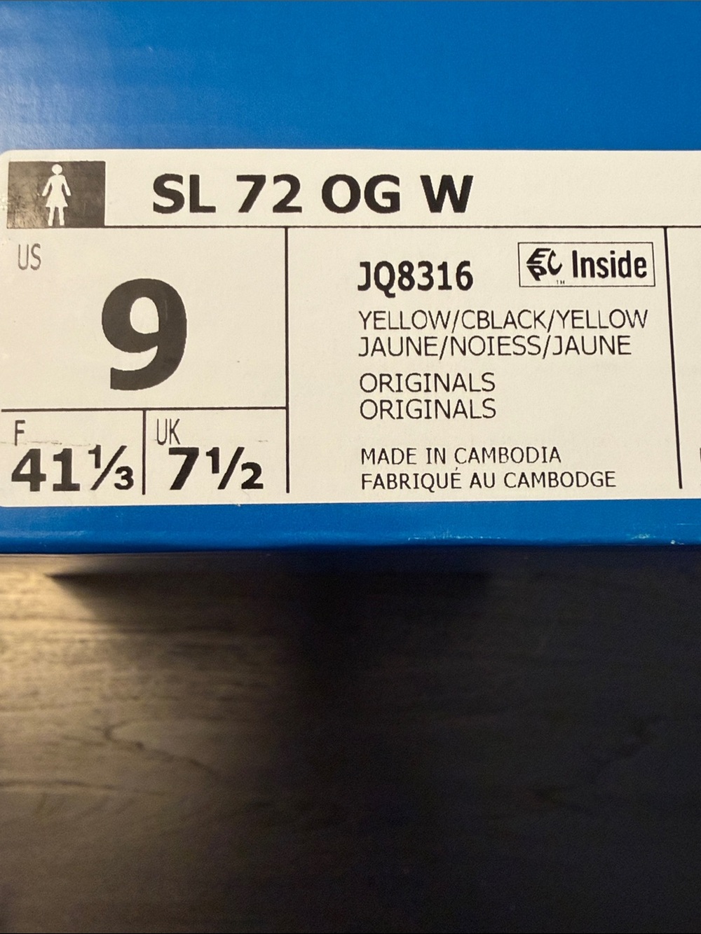 Adidas SL 72 OG W in Yellow - Brand new - box no lid - Women size 9 - Picture 6 of 6